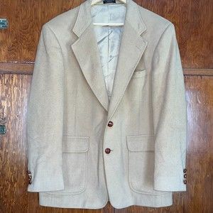 Vintage Michael/Sterns Camel Blazer Jacket Wooden Button Sport Coat Men's 43